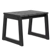 Black Wood Slatted Box Leg Outdoor Side Table