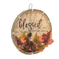 Blessed Basket Harvest Wreath Wall Plaque