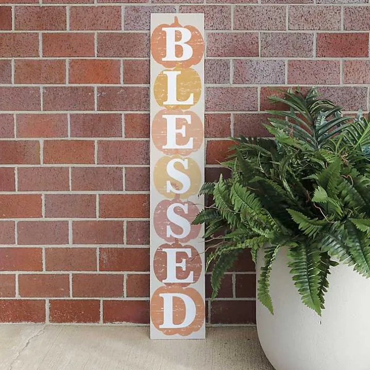 Blessed Colorful Pumpkins Fall Porch Board