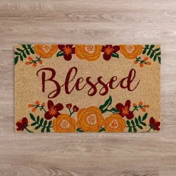 Blessed Fall Floral Doormat