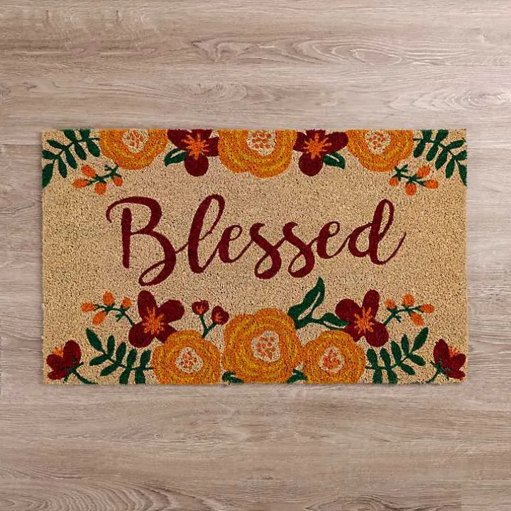 Blessed Fall Floral Doormat