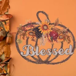 Blessed Twig Pumpkin Shaped Wreath
