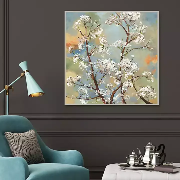 Blooming Branches Framed Canvas Art Print