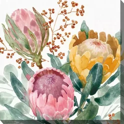 Blooming Protea Floral Outdoor Canvas Art Print