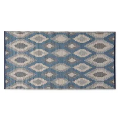 Blue & Gray Diamond Stripe Outdoor Area Rug, 3x6