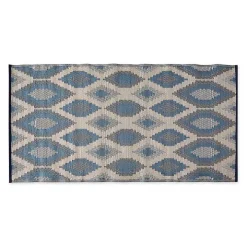 Blue & Gray Diamond Stripe Outdoor Area Rug, 3x6