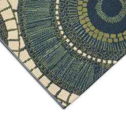 Blue & Green Circles Indoor/Outdoor Rug, 3x4