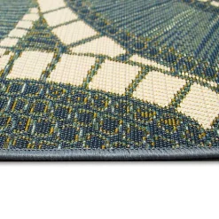 Blue & Green Circles Indoor/Outdoor Rug, 3x4