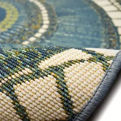 Blue & Green Circles Indoor/Outdoor Rug, 3x4