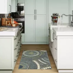 Blue & Green Circles Indoor/Outdoor Rug, 3x4