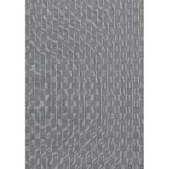 Blue & Ivory Checkered Indoor/Outdoor Rug, 4x6