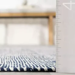 Blue & Ivory Checkered Indoor/Outdoor Rug, 8x10