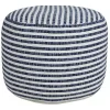 Blue & White Stripe Organic Cotton Pouf