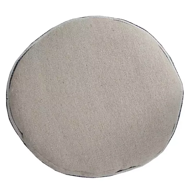 Blue & White Stripe Organic Cotton Pouf