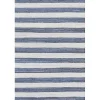 Blue & White Striped Indoor/Outdoor Runner, 3x8