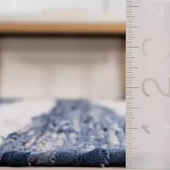 Blue & White Striped Indoor/Outdoor Rug, 5x8