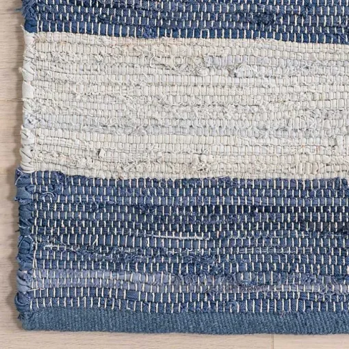 Blue & White Striped Indoor/Outdoor Rug, 6x9