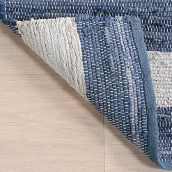Blue & White Striped Indoor/Outdoor Rug, 5x8