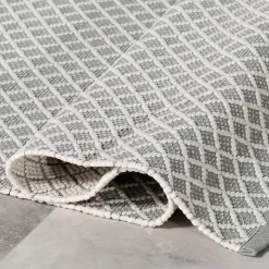 Blue & White Trellis Indoor/Outdoor Rug, 4x6