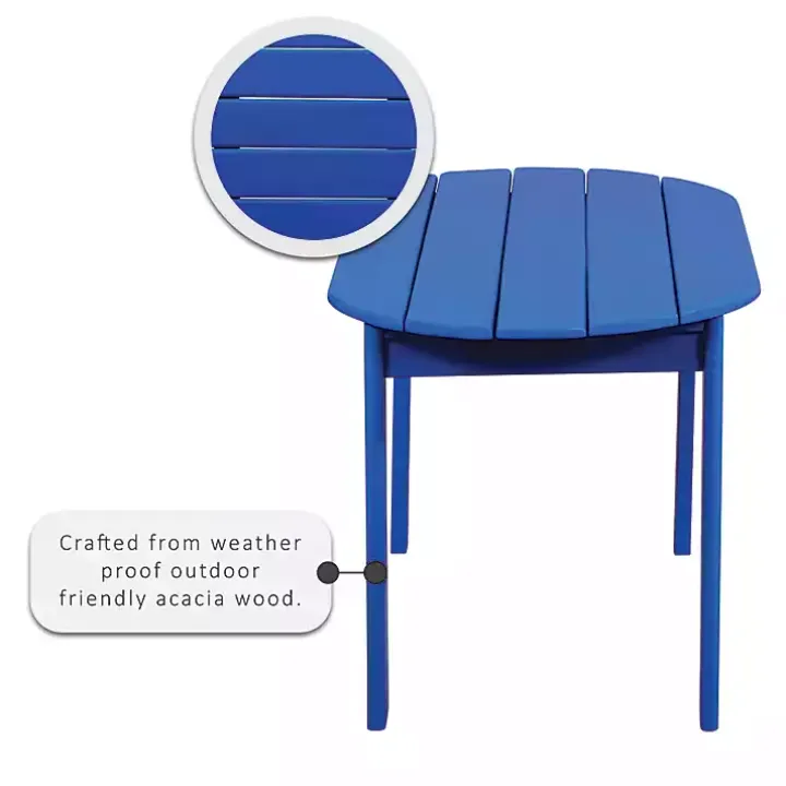 Blue Acacia Wood Outdoor Adirondack Table