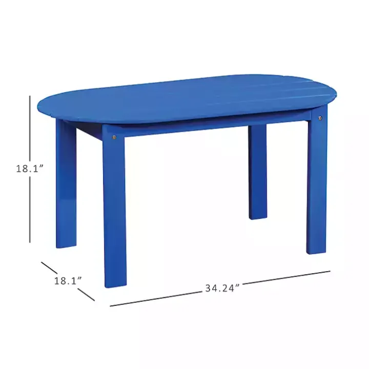 Blue Acacia Wood Outdoor Adirondack Table