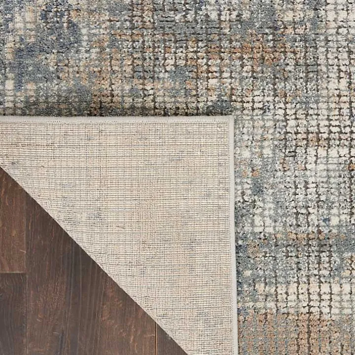 Blue and Beige Tally Textured Area Rug, 3x5