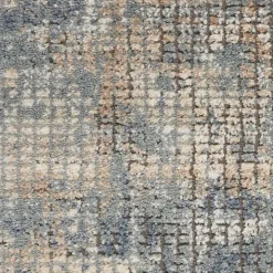Blue and Beige Tally Textured Area Rug, 3x5