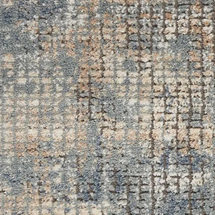 Blue and Beige Tally Textured Area Rug, 3x5
