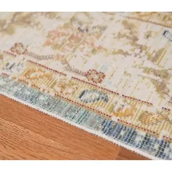 Blue and Beige Vintage Border Area Rug, 2x3