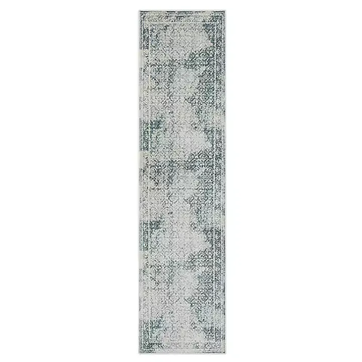 Blue and Cream Blackwell Runner, 2x8