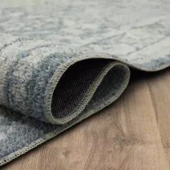 Blue and Cream Blackwell Runner, 2x8