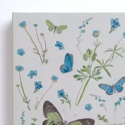 Blue and Green Butterflies Canvas Prints, Set of 2