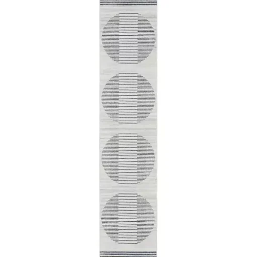 Blue and Ivory Linear Moons Runner, 2x12