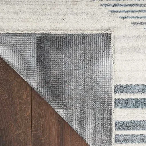 Blue and Ivory Linear Moons Runner, 2x12