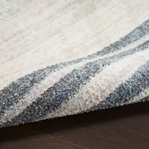 Blue and Ivory Linear Moons Runner, 2x12