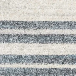 Blue and Ivory Striped Moons Runner, 2x8