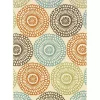 Blue and Orange Circles Outdoor Area Rug, 3x5