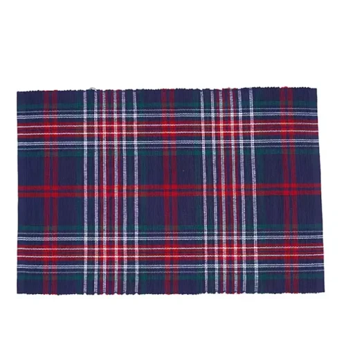 Blue and Red Douglas Plaid Placemats, Set of 6