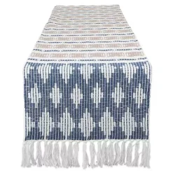 Blue and Stone Diamond Table Runner, 108 in.