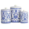 Blue and White Classic Ceramic Canisters, Set of 3