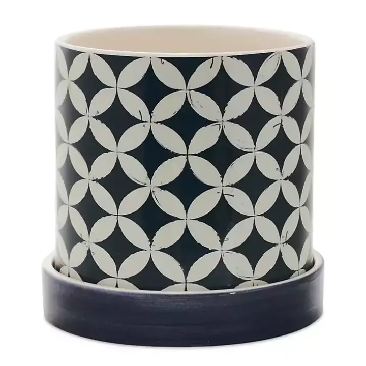 Blue and White Coastal Planters, Set of 2