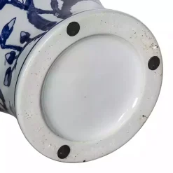 Blue and White Floral Curved Porcelain Vase