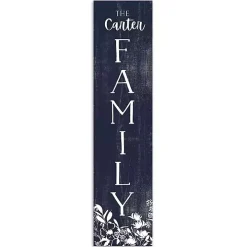 Blue and White Floral Personalized Porch Board