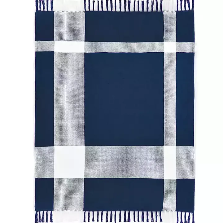 Blue and White Plaid Organic Cotton Throw