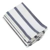 Blue and White Striped Cotton Napkins, Set of 4