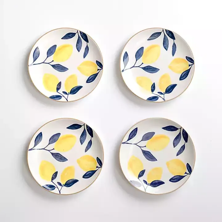 Blue and Yellow Lemons Salad Plate