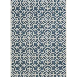 Blue Auckland Tile Outdoor Area Rug, 7x9