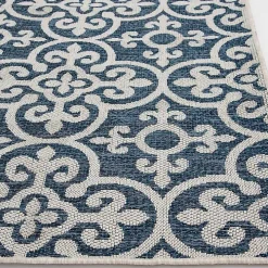 Blue Auckland Tile Outdoor Area Rug, 7x9