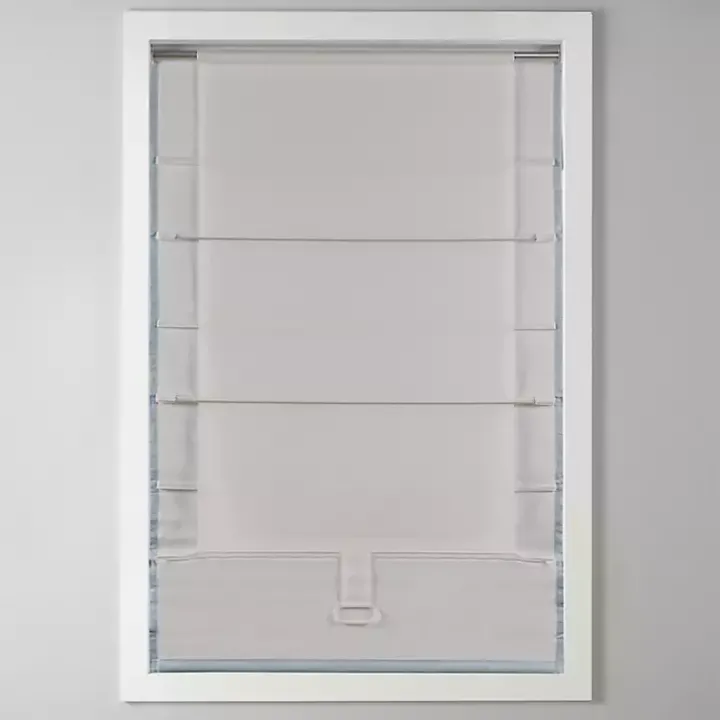 Blue Basketweave Cordless Roman Shade, 35 in.