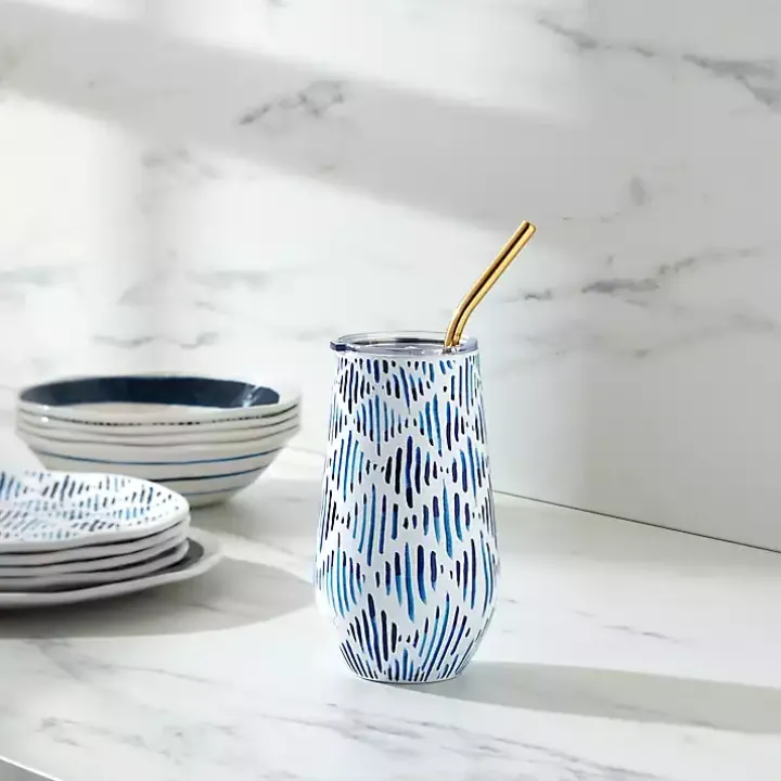 Blue Bay Ikat Insulated Wine Tumbler